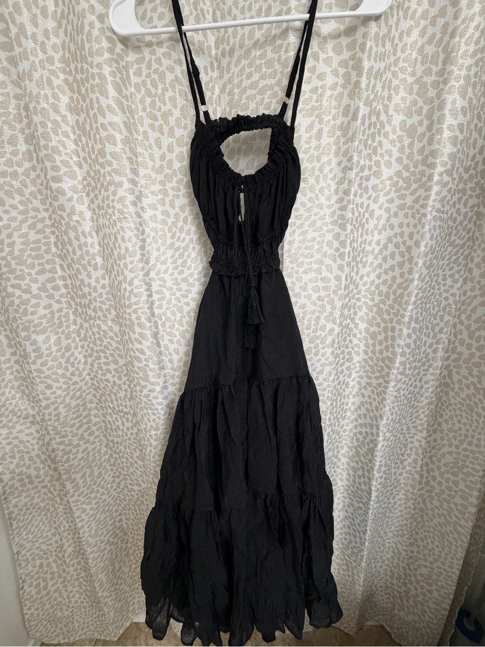 Amazon Black Maxi Dress with Tassel Tie